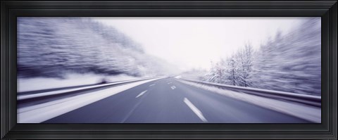 Framed Austria, Autostrada, Panoramic view of a highway Print