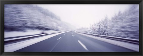 Framed Austria, Autostrada, Panoramic view of a highway Print
