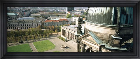 Framed High angle view of a formal garden in front of a church, Berlin Dome, Altes Museum, Berlin, Germany Print