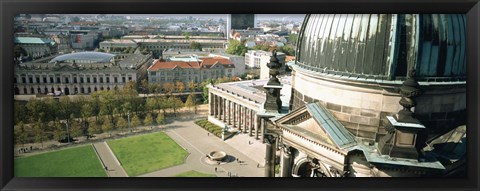 Framed High angle view of a formal garden in front of a church, Berlin Dome, Altes Museum, Berlin, Germany Print