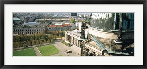 Framed High angle view of a formal garden in front of a church, Berlin Dome, Altes Museum, Berlin, Germany Print