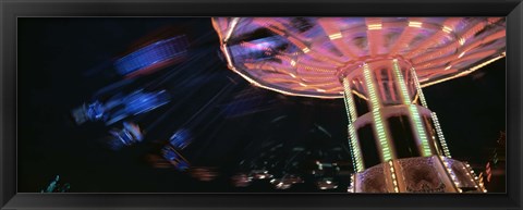 Framed Low angle view of a carousel, Amusement Park, Stuttgart, Germany Print