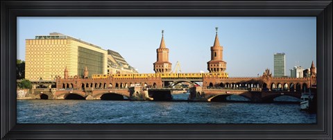 Framed Bridge on a river, Oberbaum Brucke, Berlin, Germany Print