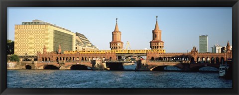 Framed Bridge on a river, Oberbaum Brucke, Berlin, Germany Print