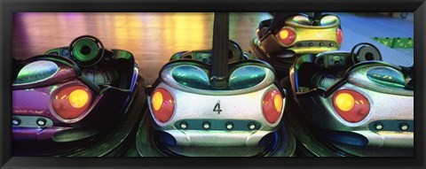 Framed Close-up of bumper cars, Amusement Park, Stuttgart, Germany Print