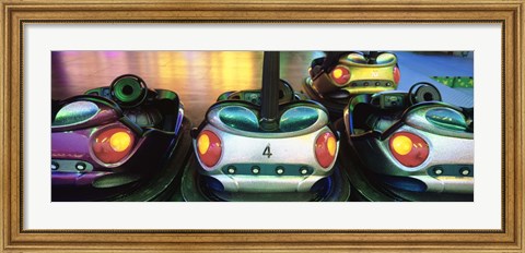 Framed Close-up of bumper cars, Amusement Park, Stuttgart, Germany Print