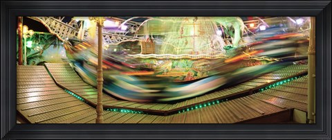 Framed Carousel in motion, Amusement Park, Stuttgart, Germany Print