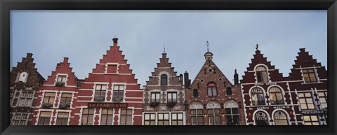 Framed Low angle view of buildings, Bruges, Belgium Print