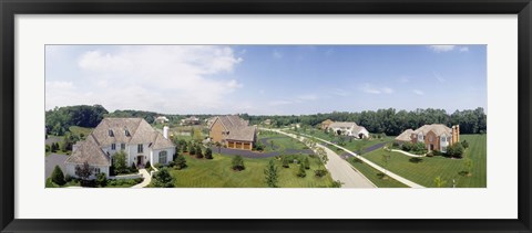 Framed High angle view of houses on a field Print