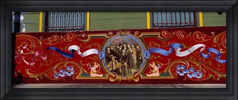 Framed Close-Up Of A Painting On A Window, La Boca, Buenos Aires, Argentina Print