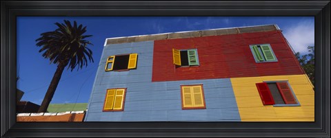 Framed Low Angle View Of A Building, La Boca, Buenos Aires, Argentina Print