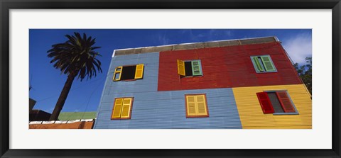 Framed Low Angle View Of A Building, La Boca, Buenos Aires, Argentina Print