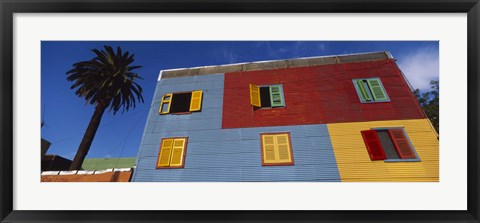 Framed Low Angle View Of A Building, La Boca, Buenos Aires, Argentina Print