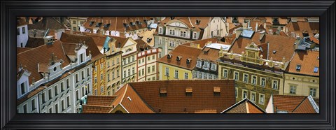 Framed High angle view of buildings, Prague, Czech Republic Print