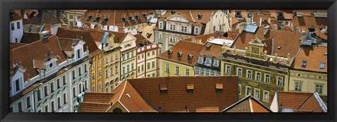 Framed High angle view of buildings, Prague, Czech Republic Print