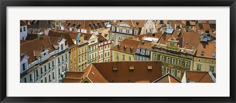 Framed High angle view of buildings, Prague, Czech Republic Print