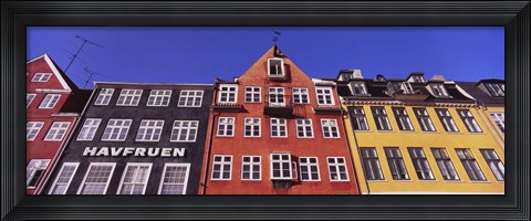 Framed Low Angle View Of Houses, Nyhavn, Copenhagen, Denmark Print