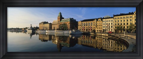 Framed Reflection Of Buildings On Water, Stockholm, Sweden Print