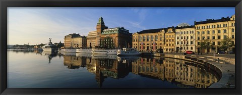 Framed Reflection Of Buildings On Water, Stockholm, Sweden Print