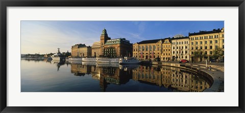 Framed Reflection Of Buildings On Water, Stockholm, Sweden Print