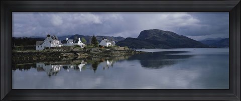 Framed Residential Structure On The Waterfront, Plockton, Highlands, Scotland, United Kingdom Print