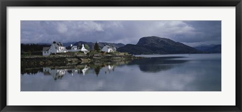 Framed Residential Structure On The Waterfront, Plockton, Highlands, Scotland, United Kingdom Print