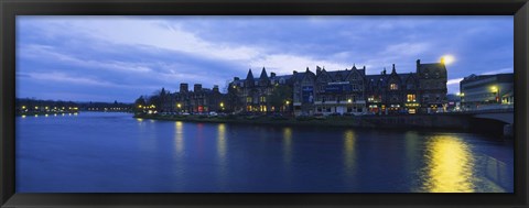 Framed Buildings On The Waterfront, Inverness, Highlands, Scotland, United Kingdom Print