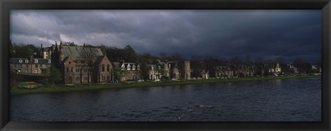 Framed Clouds Over Building On The Waterfront, Inverness, Highlands, Scotland, United Kingdom Print