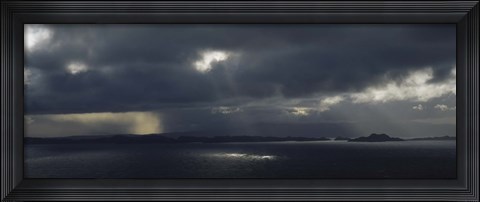 Framed Clouded Sky Over A Sea, Staffin Bay, Isle Of Skye, Scotland, United Kingdom Print
