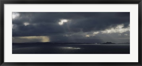 Framed Clouded Sky Over A Sea, Staffin Bay, Isle Of Skye, Scotland, United Kingdom Print