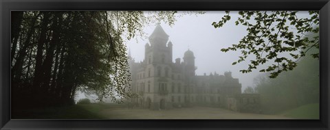 Framed Castle Covered With Fog, Dunrobin Castle, Highlands, Scotland, United Kingdom Print