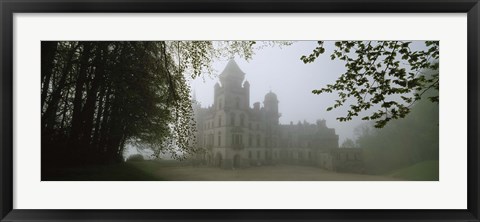 Framed Castle Covered With Fog, Dunrobin Castle, Highlands, Scotland, United Kingdom Print