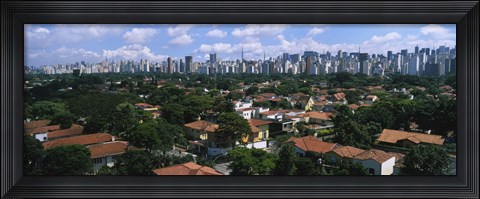 Framed High Angle View Of Buildings In A City, Sao Paulo, Brazil Print