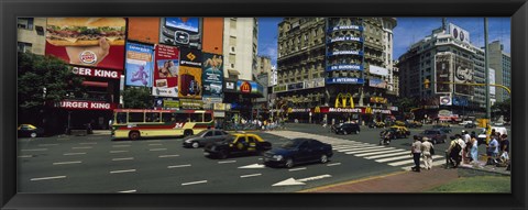 Framed Vehicles Moving On A Road, Buenos Aires, Argentina Print