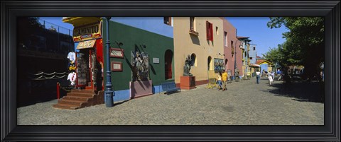 Framed Multi-Colored Buildings In A City, La Boca, Buenos Aires, Argentina Print