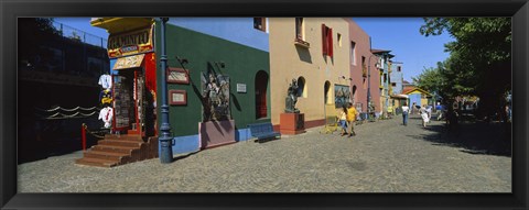 Framed Multi-Colored Buildings In A City, La Boca, Buenos Aires, Argentina Print