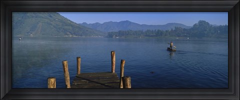 Framed Pier On A Lake, Santiago, Lake Atitlan, Guatemala Print