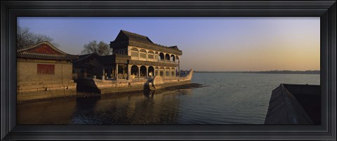 Framed Marble Boat In A River, Summer Palace, Beijing, China Print