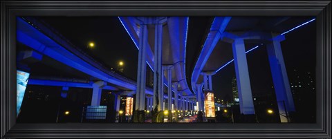 Framed Low Angle View Of An Overpasses, Shanghai, China Print