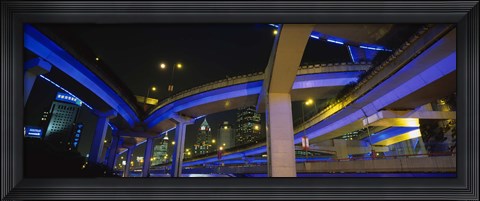Framed Low Angle View Of Overpasses, Shanghai, China Print