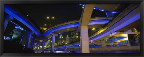 Framed Low Angle View Of Overpasses, Shanghai, China Print