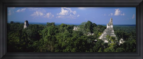 Framed High Angle View Of An Old Temple, Tikal, Guatemala Print