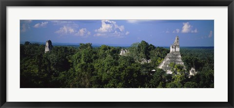 Framed High Angle View Of An Old Temple, Tikal, Guatemala Print