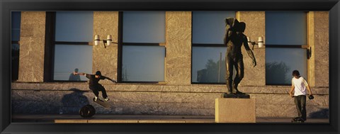 Framed Skateboarders In Front Of A Building, Oslo, Norway Print