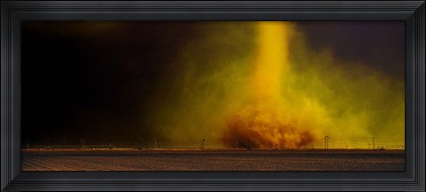Framed Tornado in a field Print