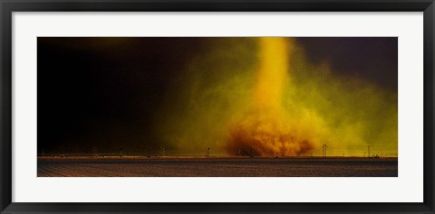 Framed Tornado in a field Print