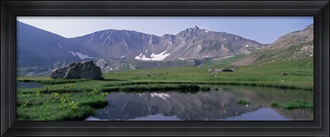Framed Mountains Surrounding A Lake, Hinterland, French Riviera, France Print