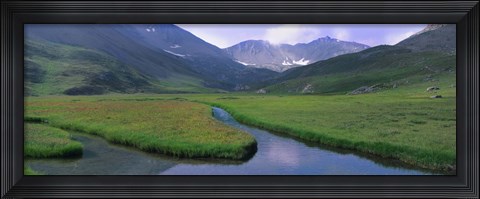 Framed Mountains Surrounding A Stream, Hinterland, French Riviera, France Print