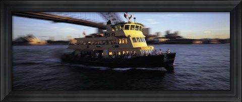 Framed Ferry passing under a bridge, Sydney Harbor Bridge, Sydney, Australia Print