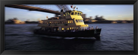 Framed Ferry passing under a bridge, Sydney Harbor Bridge, Sydney, Australia Print